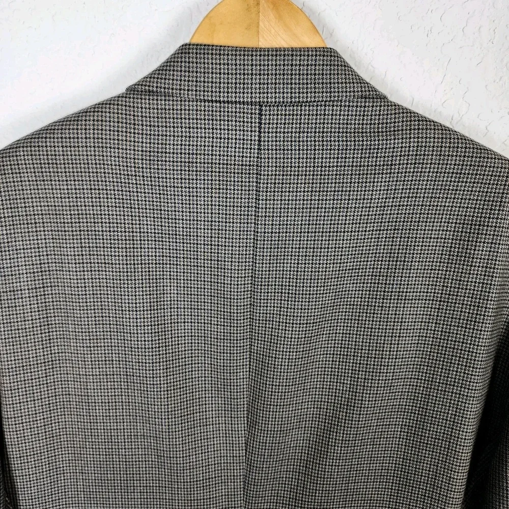 Lauren Ralph Lauren‎ LRL Sport Coat Mens 46L Gray Houndstooth Wool Blazer Career